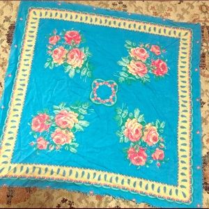 Spring Floral Large Vintage Blanket Scarf